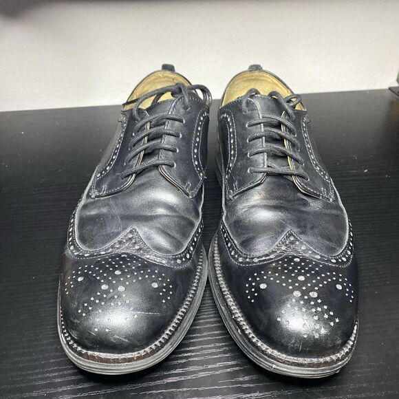 Cole Haan Zerogrand Oxford Mens 11.5 Black Leather Wingtip Longwing Shoes C21134 - Picture 4 of 12
